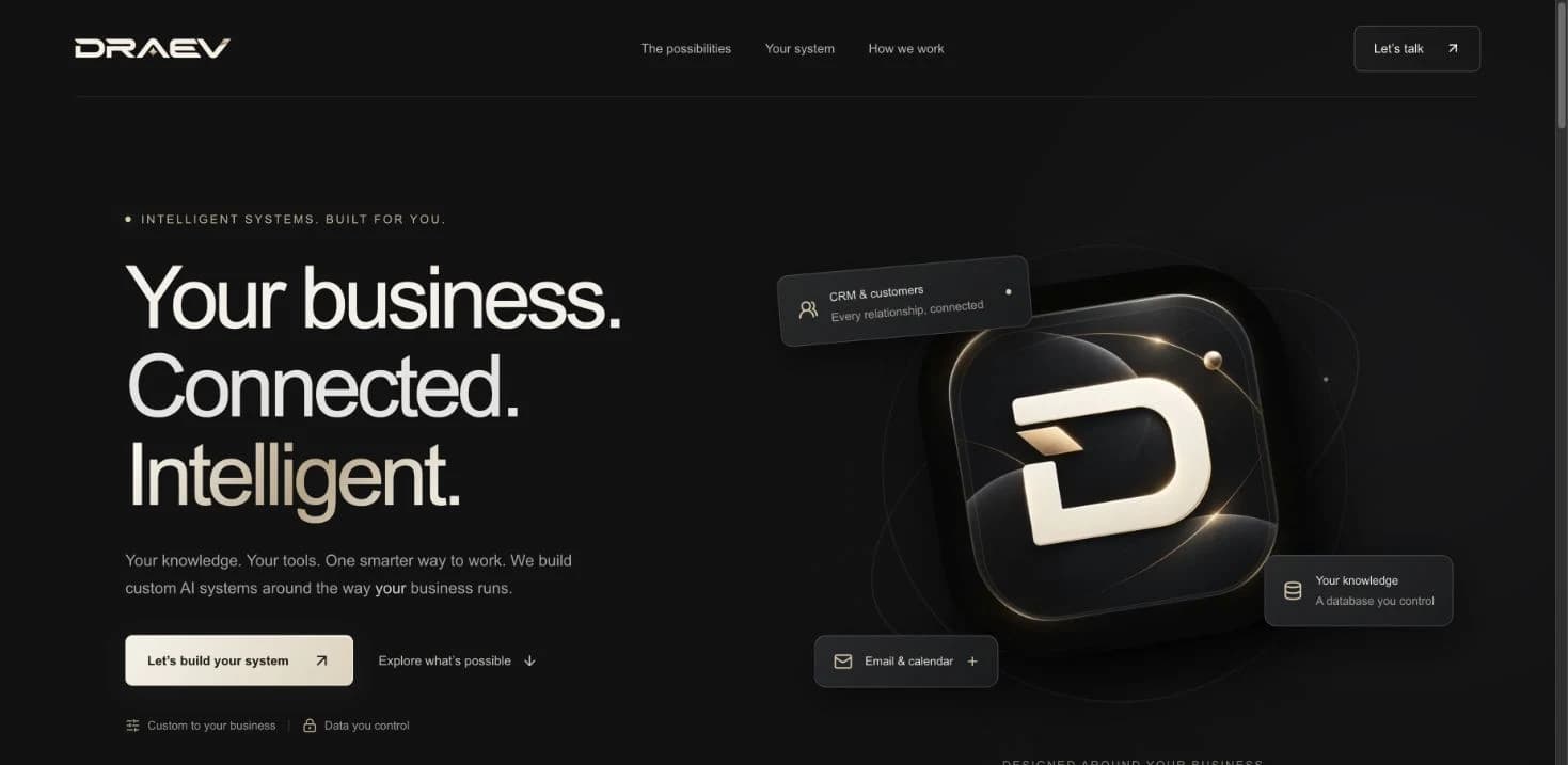 Draev AI website preview